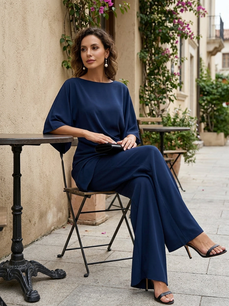 Lorna | Cape-Sleeve Draped Waist Two-Piece
