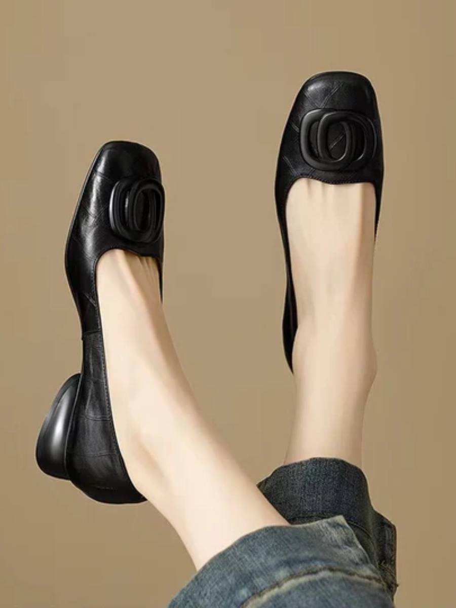 Chloé | Erin Leather Square-Toe Flats