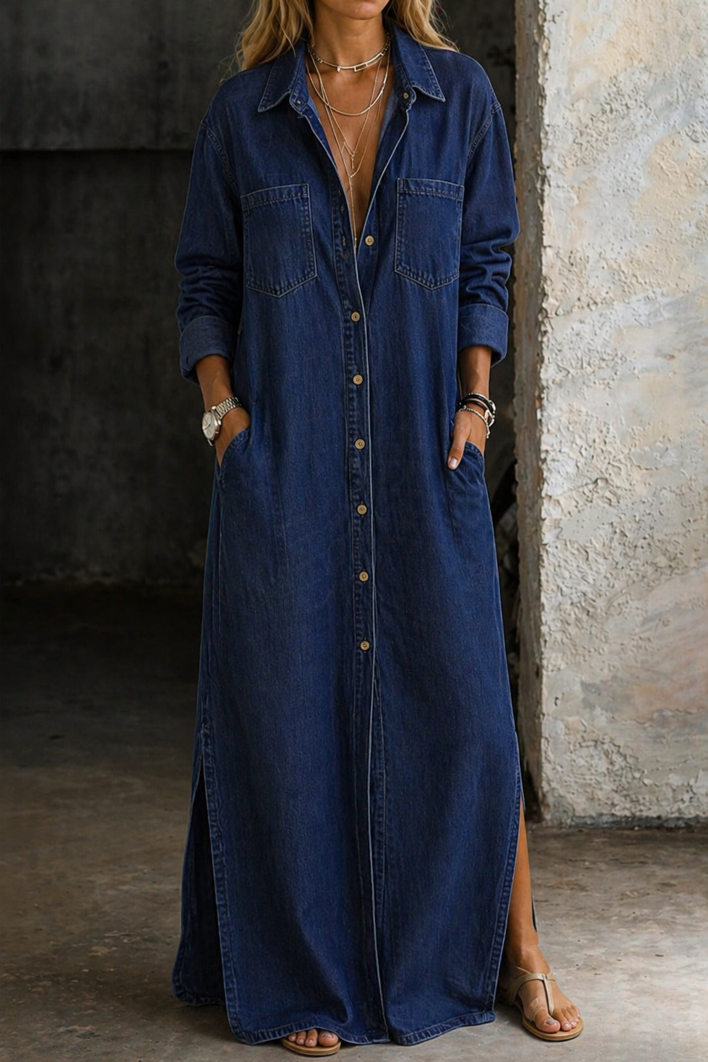 Dorellia  | Denim Button Down Dress