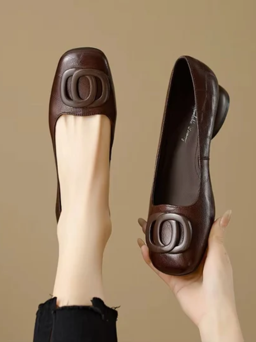 Chloé | Erin Leather Square-Toe Flats