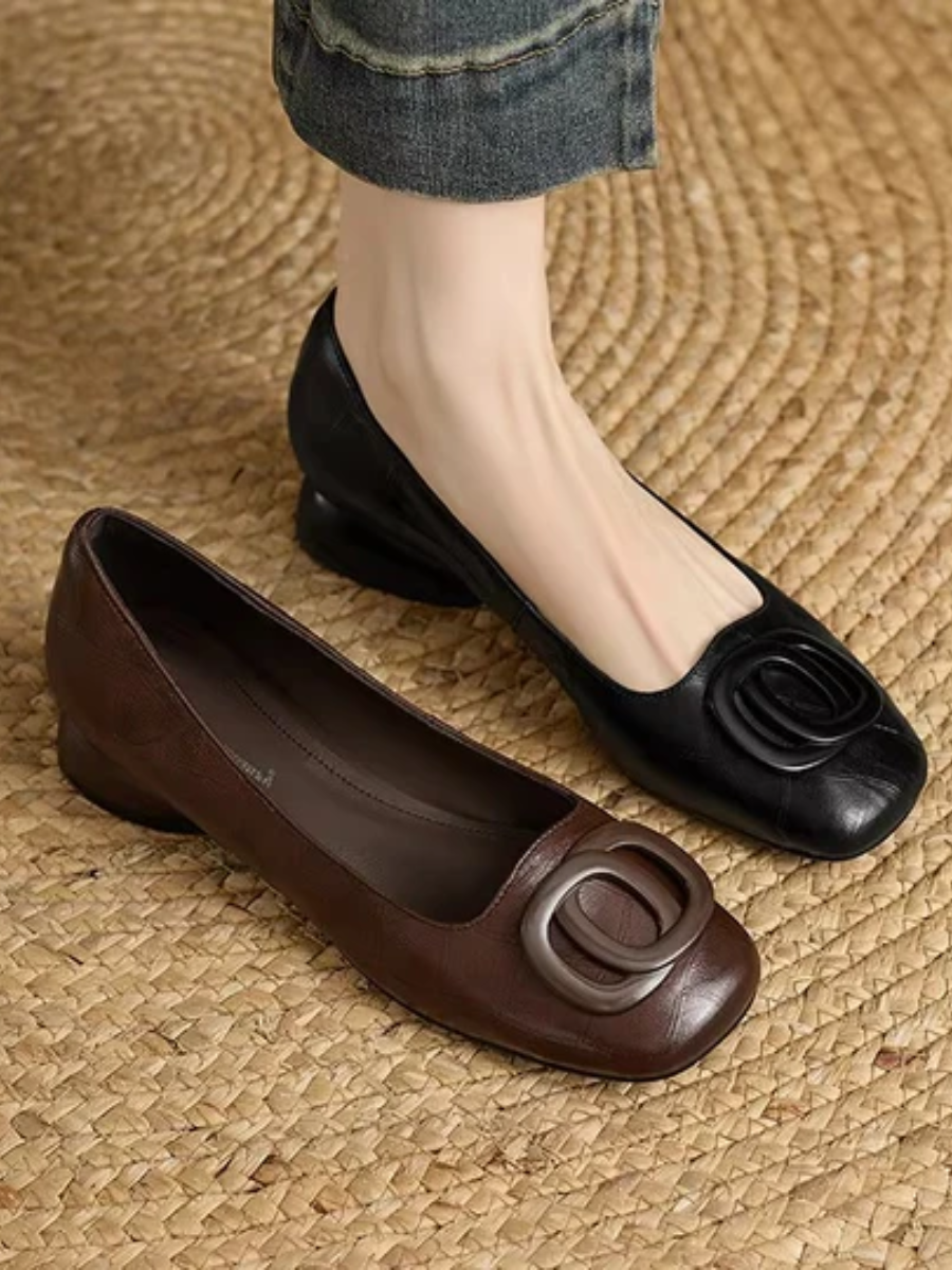 Chloé | Erin Leather Square-Toe Flats