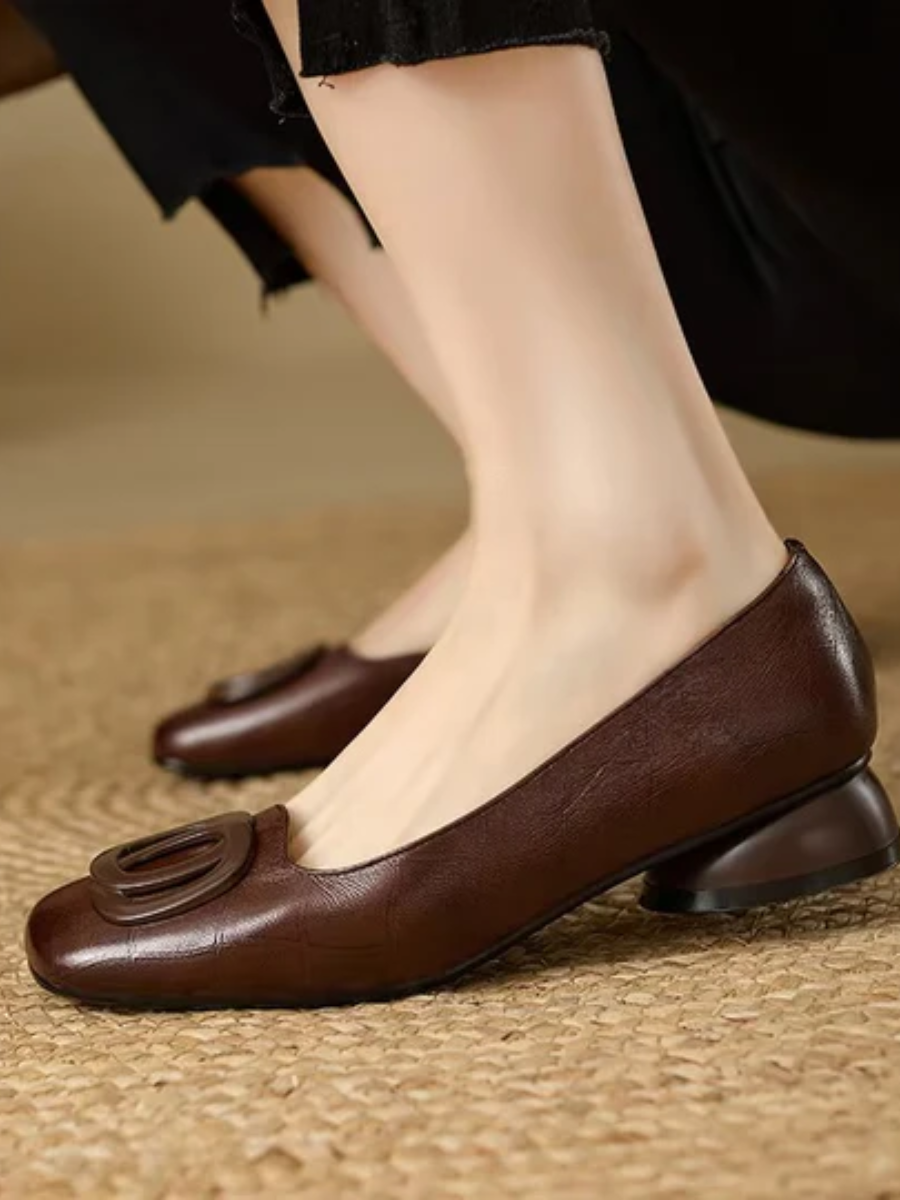 Chloé | Erin Leather Square-Toe Flats