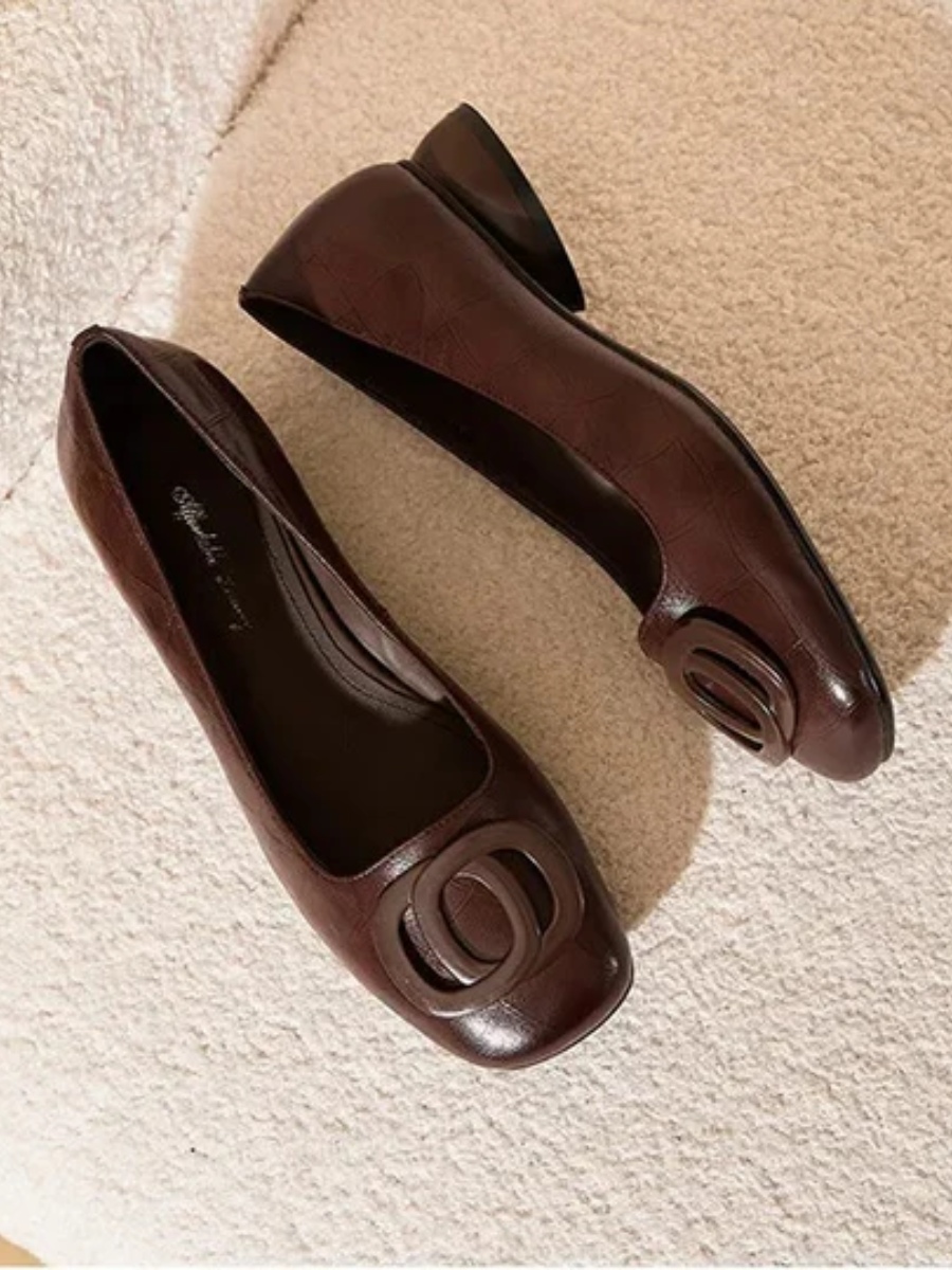 Chloé | Erin Leather Square-Toe Flats