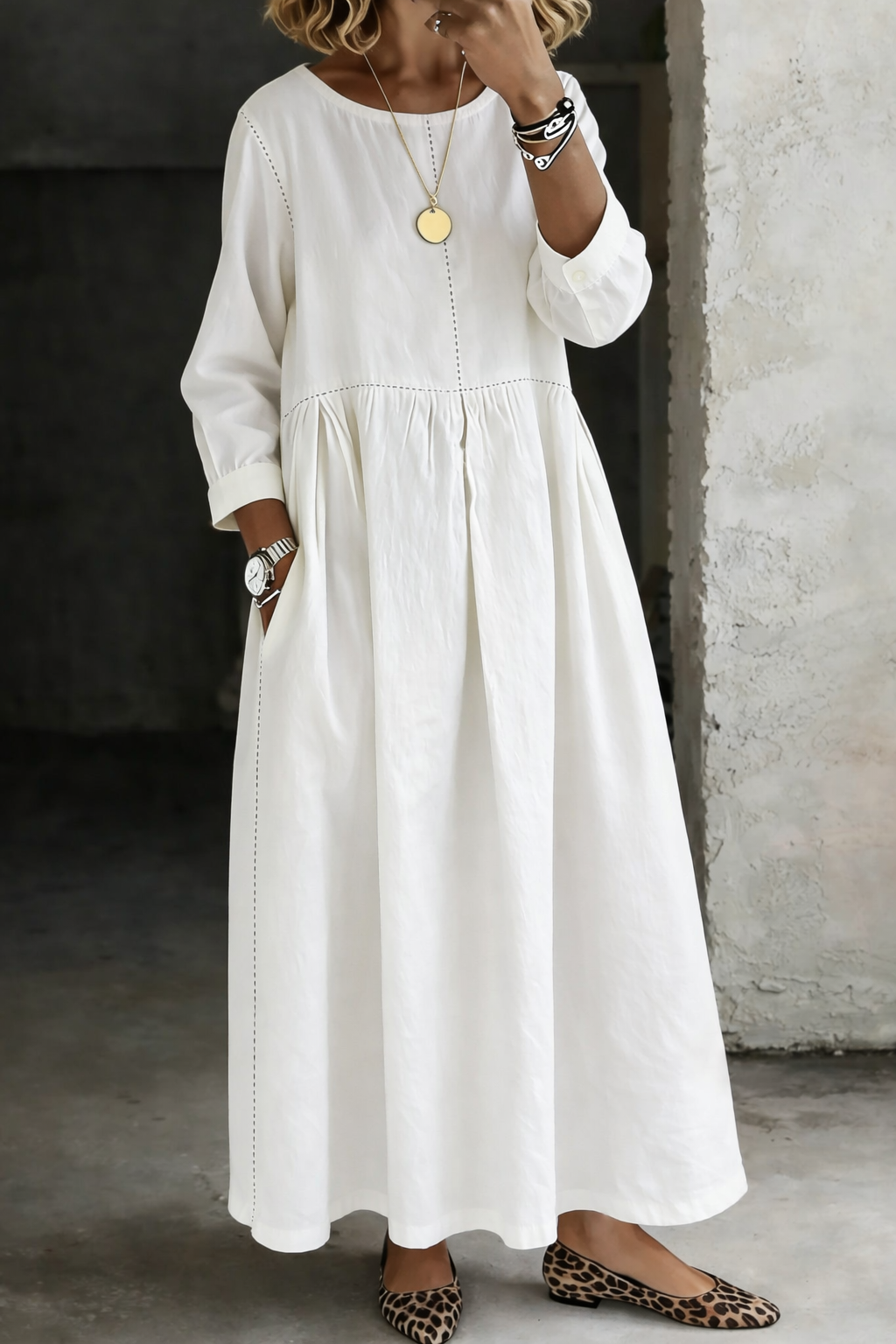 Madison - Vintage Denim Maxi Dress