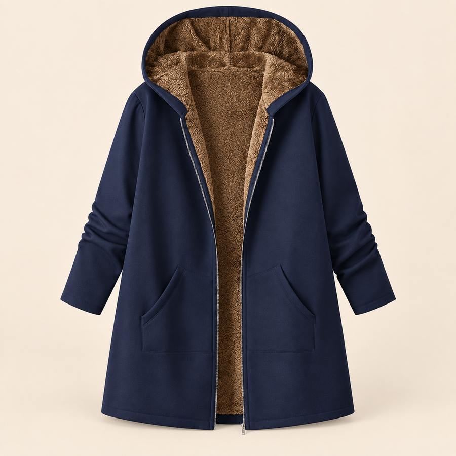 Ava | Cozy Sherpa-Lined Hooded Coat