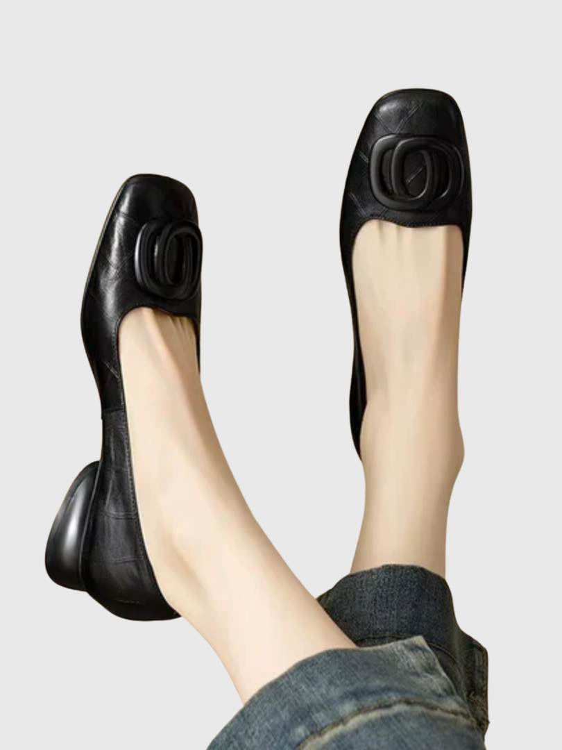 Chloé | Erin Leather Square-Toe Flats