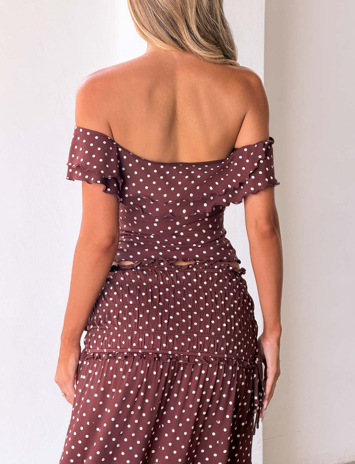 DENALI TOP - BROWN  DOT