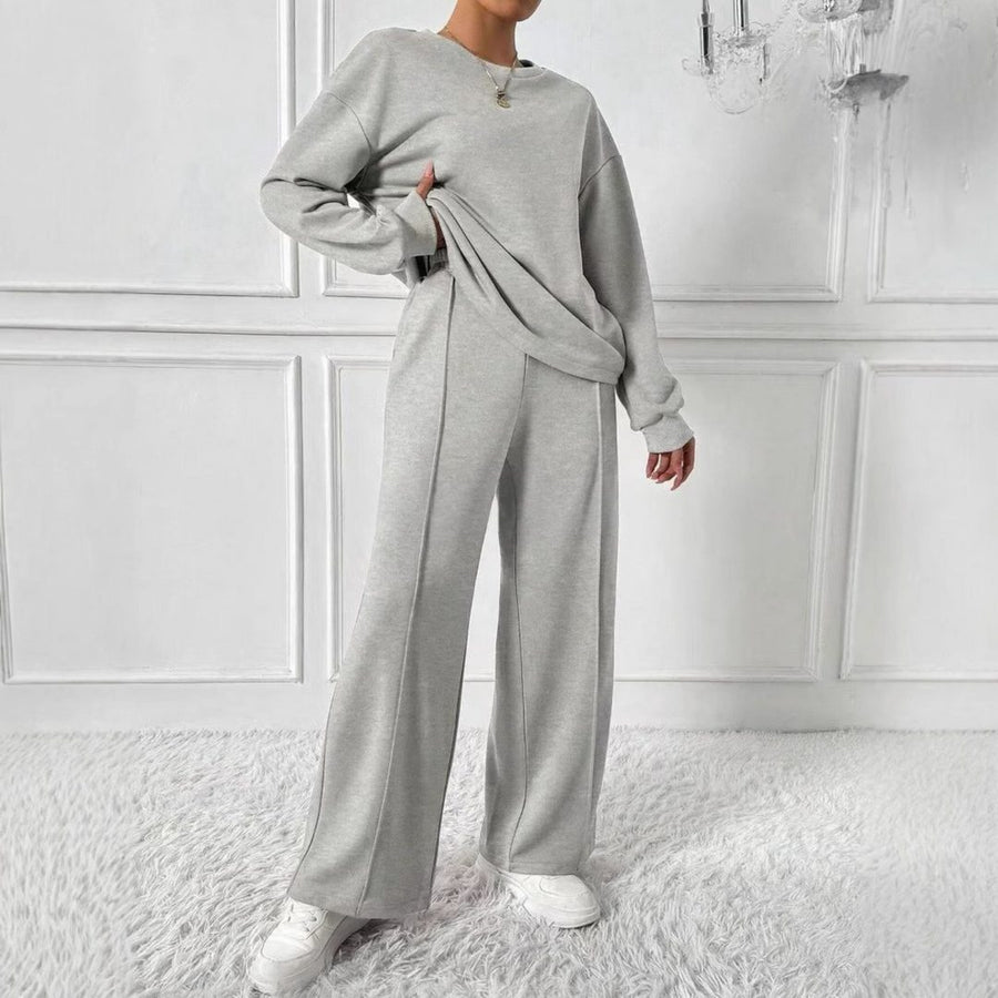 Hanne | Oversized Sweatshirt and High Waist Pants Set with Long Sleeves for Women