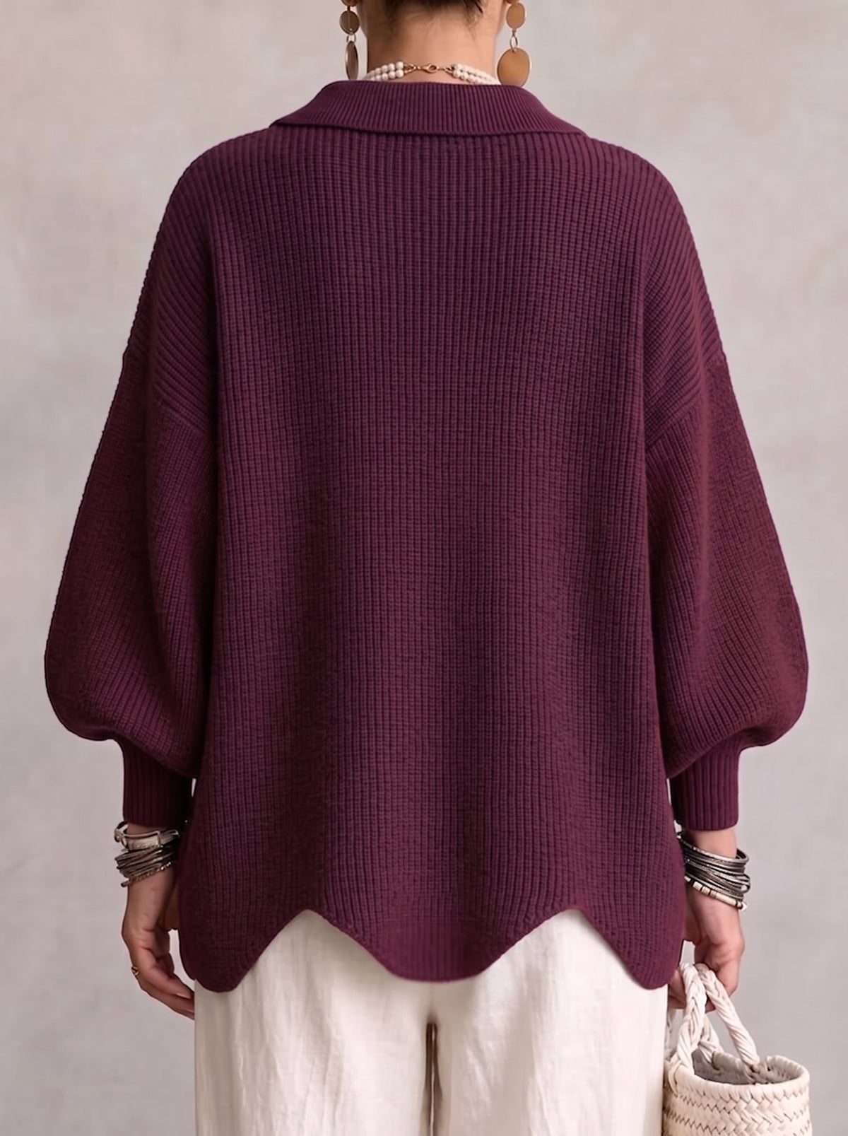 Isabella - Oversized Collared Button Cardigan