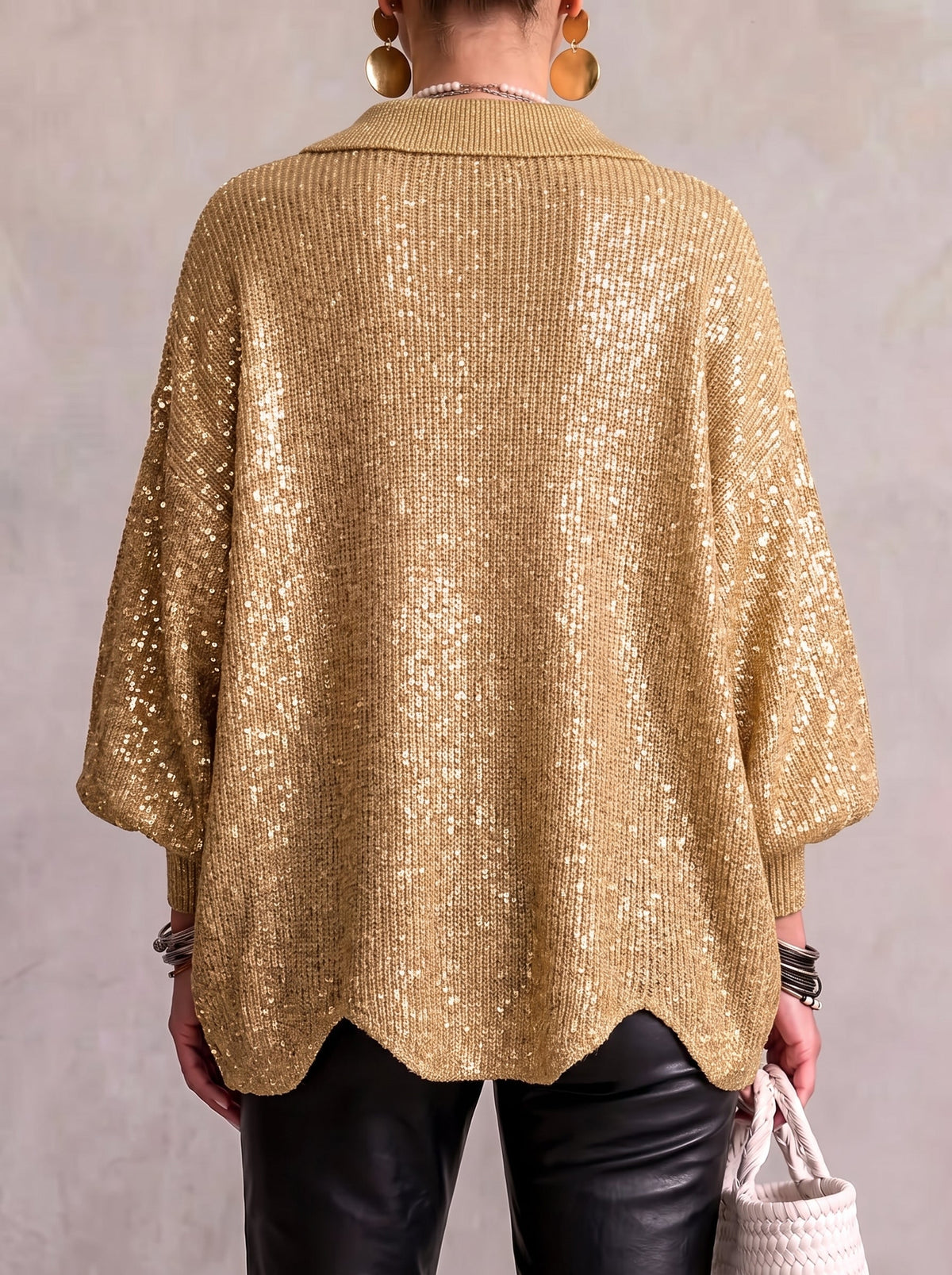 Isabella - Oversized Collared Button Cardigan